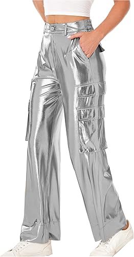 【hippiedippy】glossy cargo pants YiKeGuiHuaShu Deeptown Korean Style Beige Cargo Pants Women